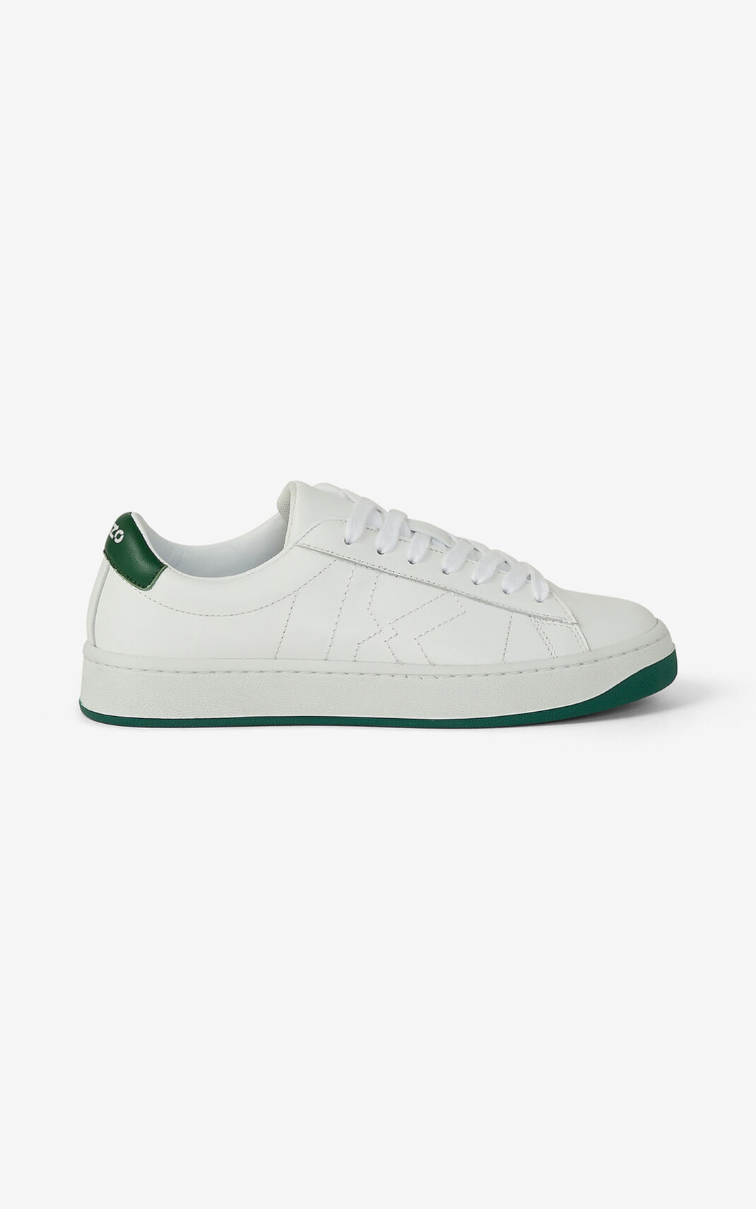 Kenzo Kourt K Logo Cuero Zapatillas Mujer Verde | 2843079-UD